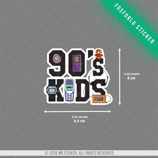 GIDW49 Karanlıkta Işıldayan 90 ların Çocukları Etiketi