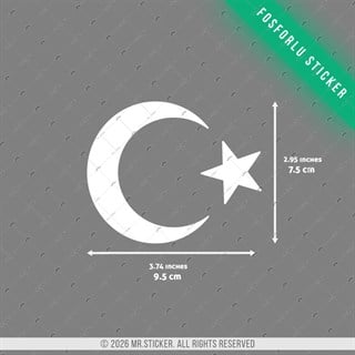 GIDW5 Karanlıkta Işıldayan Ay Yıldız Etiketi