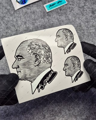 GIDW8 Karanlıkta Işıldayan Ataturk Cizgi Calisma Etiket Seti