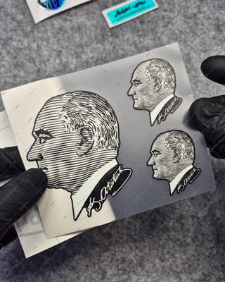 GIDW8 Karanlıkta Işıldayan Ataturk Cizgi Calisma Etiket Seti