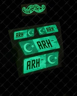 GIDWBT14 Karanlıkta Işıldayan A Rh Negatif (-) Kan Grubu Etiket Seti
