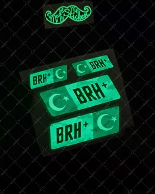 GIDWBT15 Karanlıkta Işıldayan B Rh Pozitif (+) Kan Grubu Etiket Seti