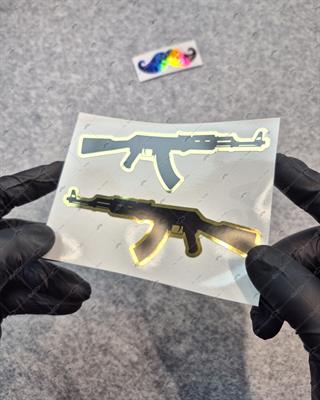 GLD18 Altın Seri Tüfek Etiketi Simetrik İkili Set