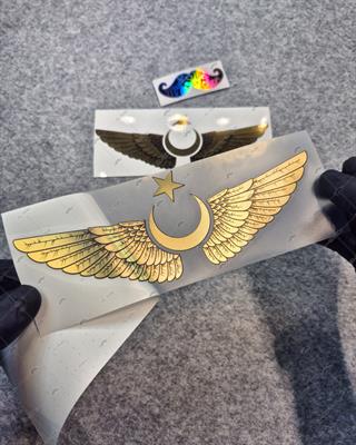 GLD7 Altın Seri Kanatlı Ay Yıldız Etiketi