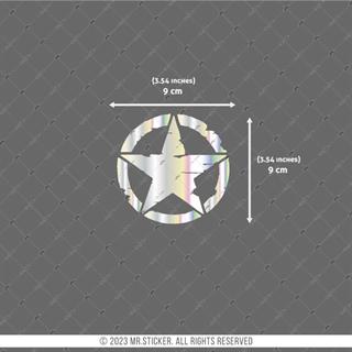 HLG10V2 Hologram Eskitilmiş Desenli Asker Yıldızı Etiketi