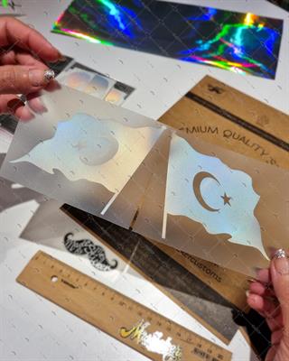 HLG23V2 Hologram Ay Yıldız Etiketi İkili Set