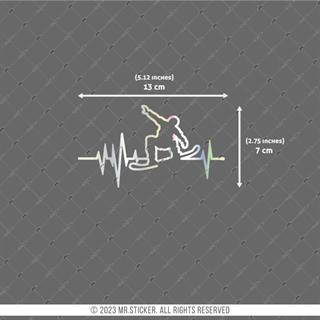 HLG28V2 Hologram Kalp Ritim Motifli Snowboard Etiketi