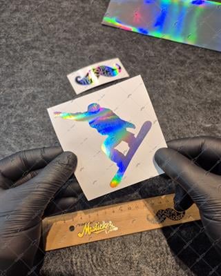 HLG29V2 Hologram Snowboard Silueti Etiketi