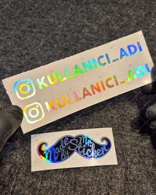 HLG39 Hologram Instagram Kask Vizör Etiketi İkili Set