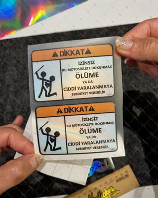 HLG43 Hologram Motoruma Dokunma Etiketi İkili Set