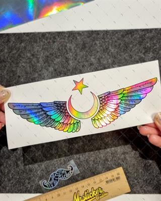 HLG45 Hologram Kanatlı Ay Yıldız Etiketi