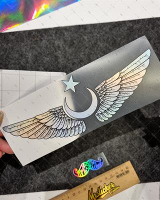 HLG45 Hologram Kanatlı Ay Yıldız Etiketi