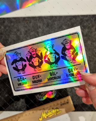 HLG55 Hologram 4 Maymun Etiketi
