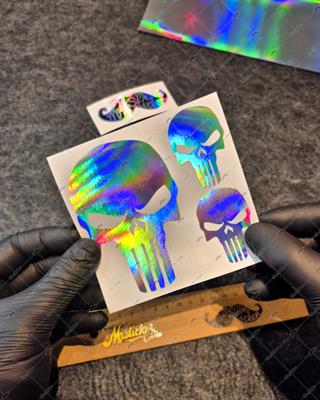 HLG5V2 Hologram SS Kurukafa Etiketi Üçlü Set 