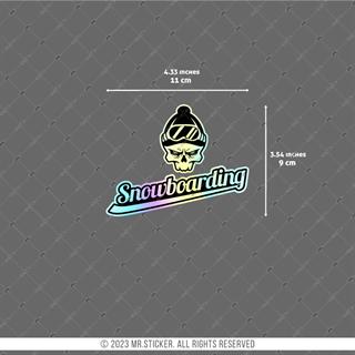 HLG63 Hologram Snowboarding Yazısı ve Kurukafa Etiketi