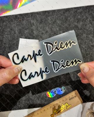 HLG68 Hologram Carpe Diem Yazılı Etiket İkili Set