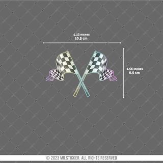 HLG73 Hologram Yarış Bayrakları Etiketi