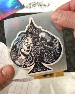 HLG78 Hologram Gangsta Motifli Maça Ası Etiketi