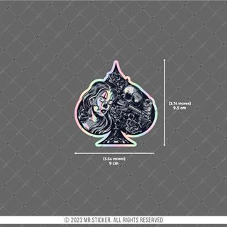 HLG78 Hologram Gangsta Motifli Maça Ası Etiketi