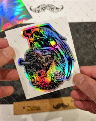 HLG79 Hologram Gangsta Motifli Bomba Etiketi