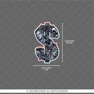 HLG80 Hologram Gangsta Motifli Dolar Etiketi