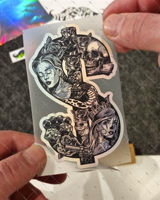 HLG80 Hologram Gangsta Motifli Dolar Etiketi