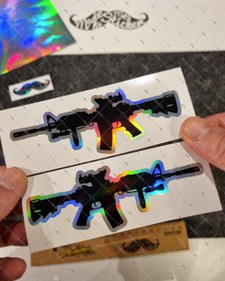 HLG84 Hologram Tüfek Etiketi Simetrik İkili Set