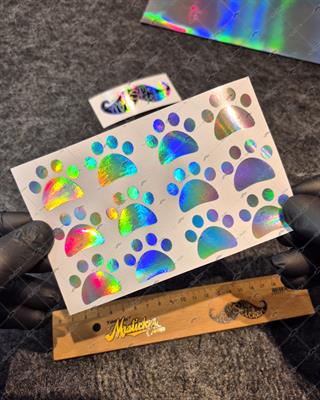 HLG95 Hologram Kedi Patileri Etiket Seti 12li Set