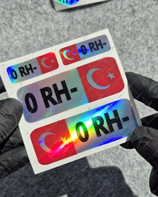 HLGBT01 Hologram 0 Rh Negatif (-) Kan Grubu Etiket Seti