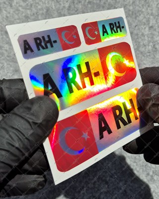 HLGBT04 Hologram A Rh Negatif (-) Kan Grubu Etiket Seti