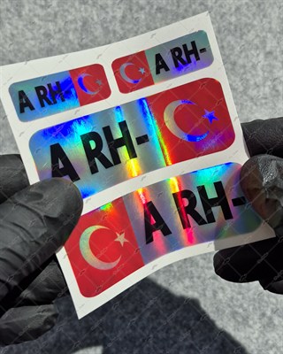 HLGBT04 Hologram A Rh Negatif (-) Kan Grubu Etiket Seti