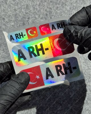HLGBT04 Hologram A Rh Negatif (-) Kan Grubu Etiket Seti