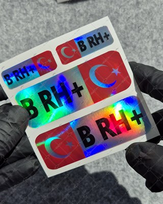 HLGBT05 Hologram B Rh Pozitif (+) Kan Grubu Etiket Seti