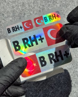 HLGBT05 Hologram B Rh Pozitif (+) Kan Grubu Etiket Seti