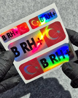 HLGBT05 Hologram B Rh Pozitif (+) Kan Grubu Etiket Seti