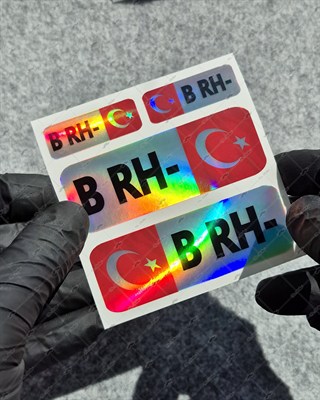 HLGBT06 Hologram B Rh Negatif (-) Kan Grubu Etiket Seti