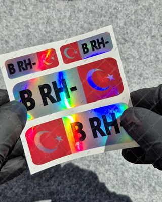 HLGBT06 Hologram B Rh Negatif (-) Kan Grubu Etiket Seti