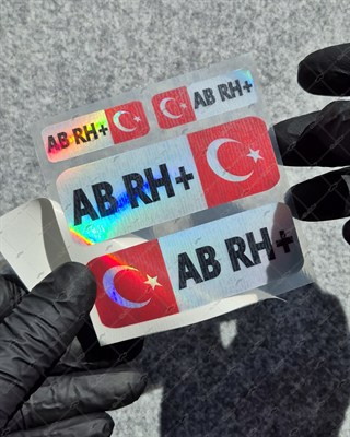 HLGBT07 Hologram AB Rh Pozitif (+) Kan Grubu Etiket Seti