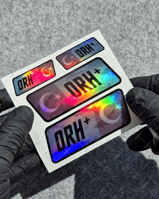 HLGBT12 Hologram 0 Rh Pozitif (+) Kan Grubu Etiket Seti