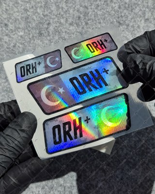 HLGBT12 Hologram 0 Rh Pozitif (+) Kan Grubu Etiket Seti