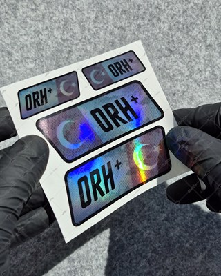 HLGBT12 Hologram 0 Rh Pozitif (+) Kan Grubu Etiket Seti