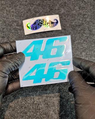 LMT10 Mavi Mor Renk Geçişli Özel Seri 46 Numara Sticker 2li Set