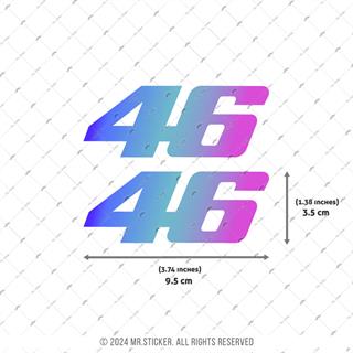 LMT10 Mavi Mor Renk Geçişli Özel Seri 46 Numara Sticker 2li Set