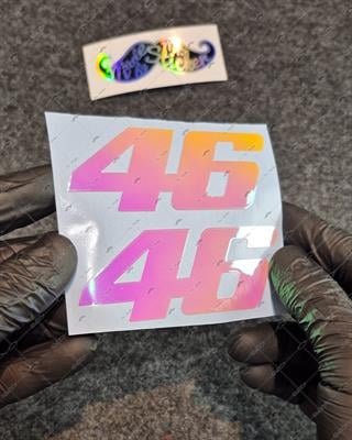LMT15 Turuncu Pembe Renk Geçişli Özel Seri 46 Numara Sticker 2li Set