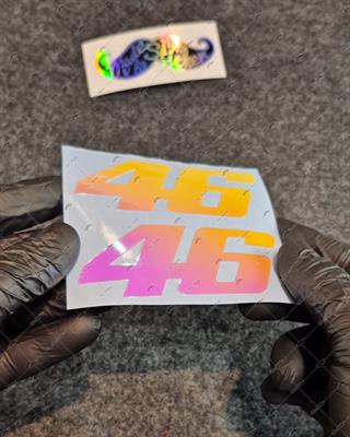 LMT15 Turuncu Pembe Renk Geçişli Özel Seri 46 Numara Sticker 2li Set