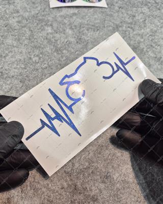 LMT31 Limited Edition Mavi Galaksi Efektli Motosiklet Kalp Ritim Etiketi