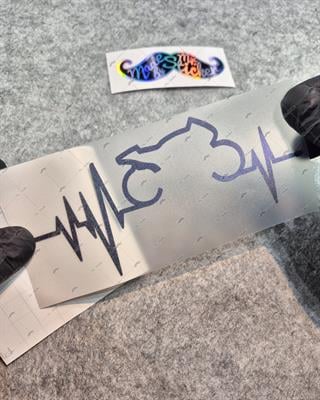 LMT31 Limited Edition Mavi Galaksi Efektli Motosiklet Kalp Ritim Etiketi