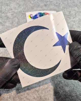 LMT36 Limited Edition Mavi Galaksi Efektli Ay Yıldız Etiketi