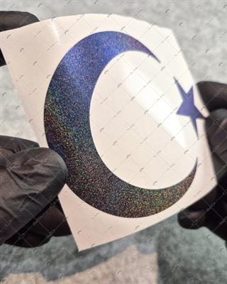 LMT36 Limited Edition Mavi Galaksi Efektli Ay Yıldız Etiketi