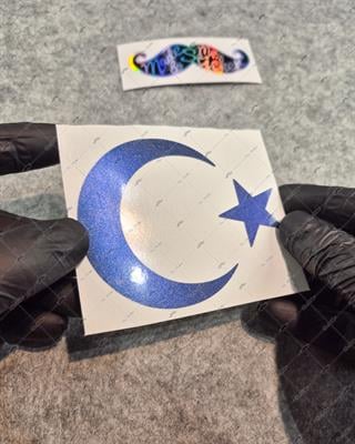 LMT36 Limited Edition Mavi Galaksi Efektli Ay Yıldız Etiketi